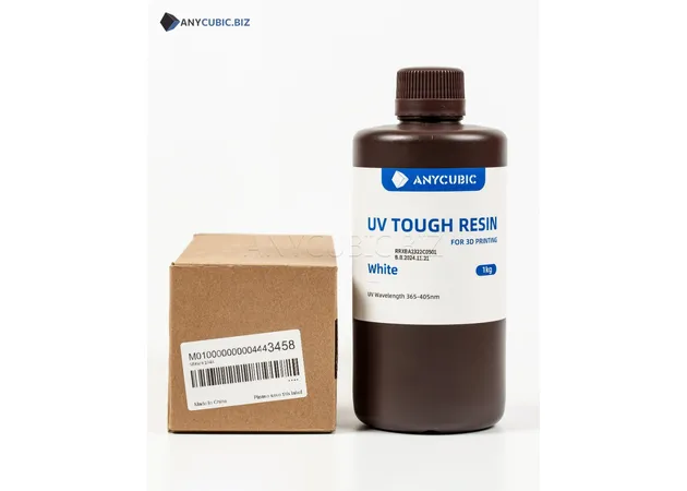 Фото 5 - БІЛА Гнучка фотополімерна смола Anycubic Flexible Tough Resin WHITE 1кг