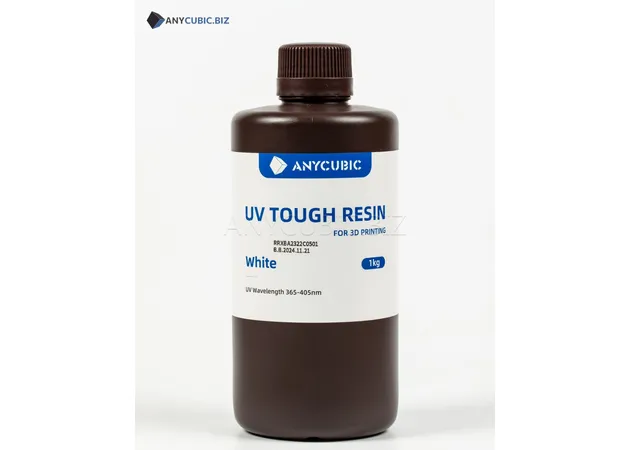 Фото 4 - БІЛА Гнучка фотополімерна смола Anycubic Flexible Tough Resin WHITE 1кг