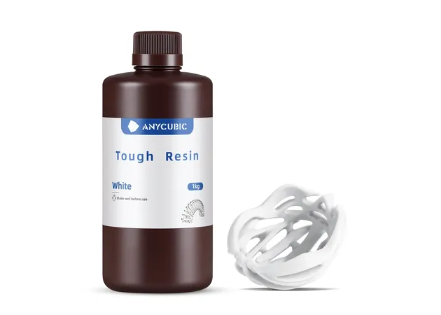 Фото 2 - БІЛА Гнучка фотополімерна смола Anycubic Flexible Tough Resin WHITE 1кг