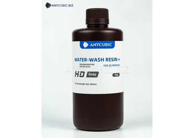 Фото 3 - Фотополімерна смола Anycubic HD Water-Wash Resin+ GREY