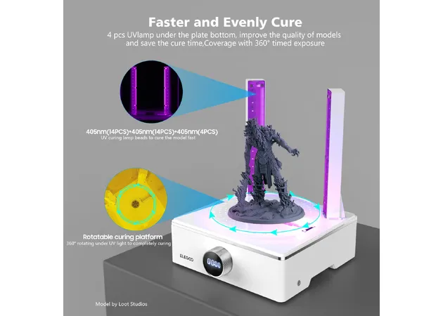Фото 14 - Elegoo Mercury XS Bundle Washing and UV Curing Station for Resin 3D Printing