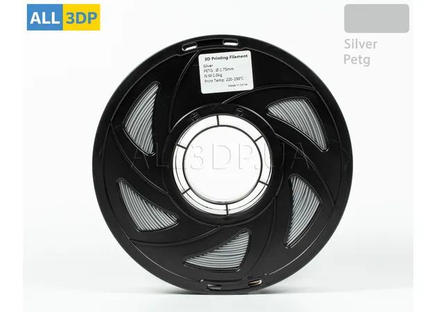 Фото 8 - Сріблястий PETG філамент (пластик) для 3D принтера 1кг, 1.75мм, 330м Tronxy