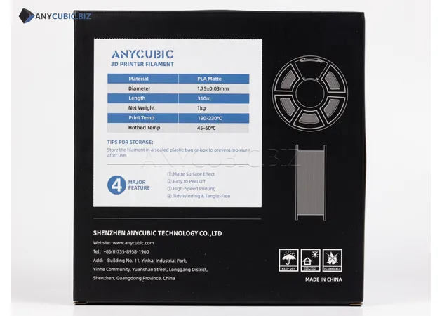 Фото 4 - Anycubic PLA Matte Black Filament 1 kg 1.75 mm