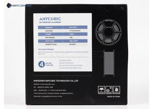 Фото 3 - Anycubic PLA Silk Metal Blue Filament 1 kg 1.75 mm for 3D Printer