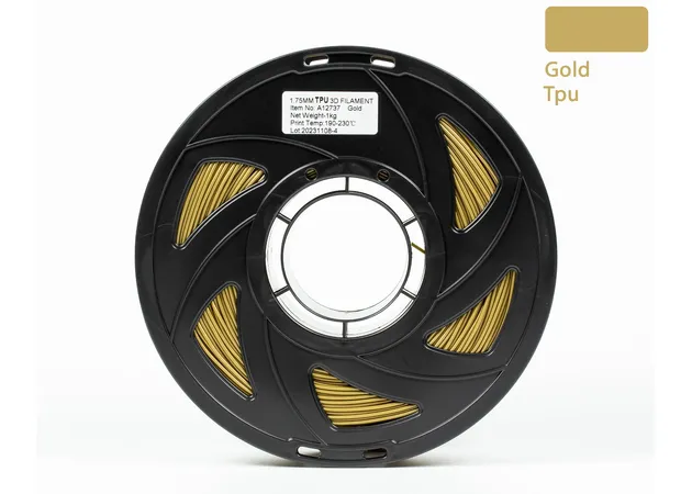 Фото 2 - Gold TPU 95A Filament for 3D Printer 1 kg
