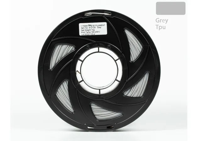 Фото 2 - Grey TPU 95A Filament for 3D Printer 1 kg