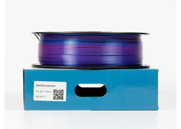 Фото 3 - PLA Silk Red Blue Green Tri-Color Filament ALL3DP 1 kg