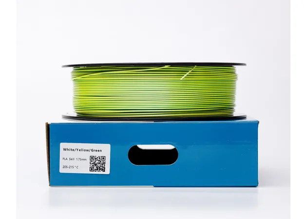 Фото 4 - PLA Silk White Yellow Green Tri-Color Filament ALL3DP 1 kg