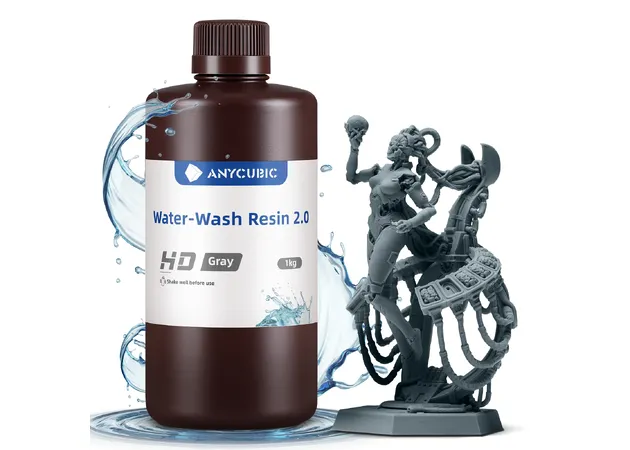 Фото 3 - Anycubic Water-Wash Resin 2.0 HD Gray 1 kg