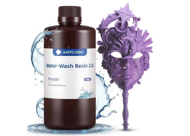 Фото 2 - Anycubic Water-Wash Resin 2.0 Purple 1 kg