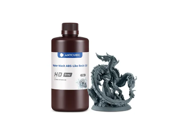 Фото 2 - Anycubic Water-Wash ABS-Like Resin 3.0 HD Gray 1 kg
