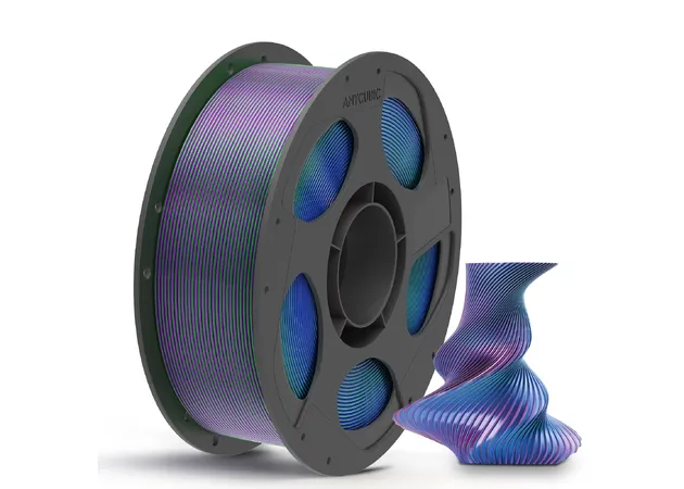 Фото 3 - Anycubic PLA Silk Tri Color Blue Green Purple Filament 1 kg 1.75 mm for 3D Printer