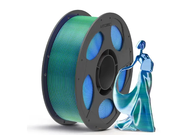Фото 3 - Anycubic PLA Silk Dual Color Blue Green Filament 1 kg 1.75 mm for 3D Printer