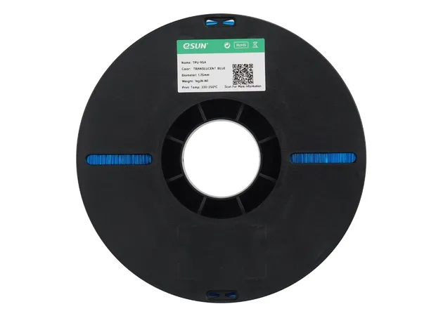 Фото 3 - eSUN TPU-95A Translucent Blue Flexible TPU Filament 1 kg